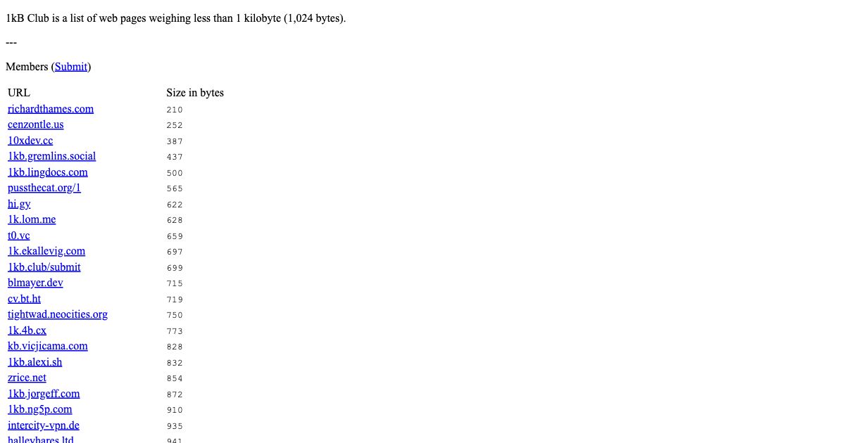 Screenshot of web page.