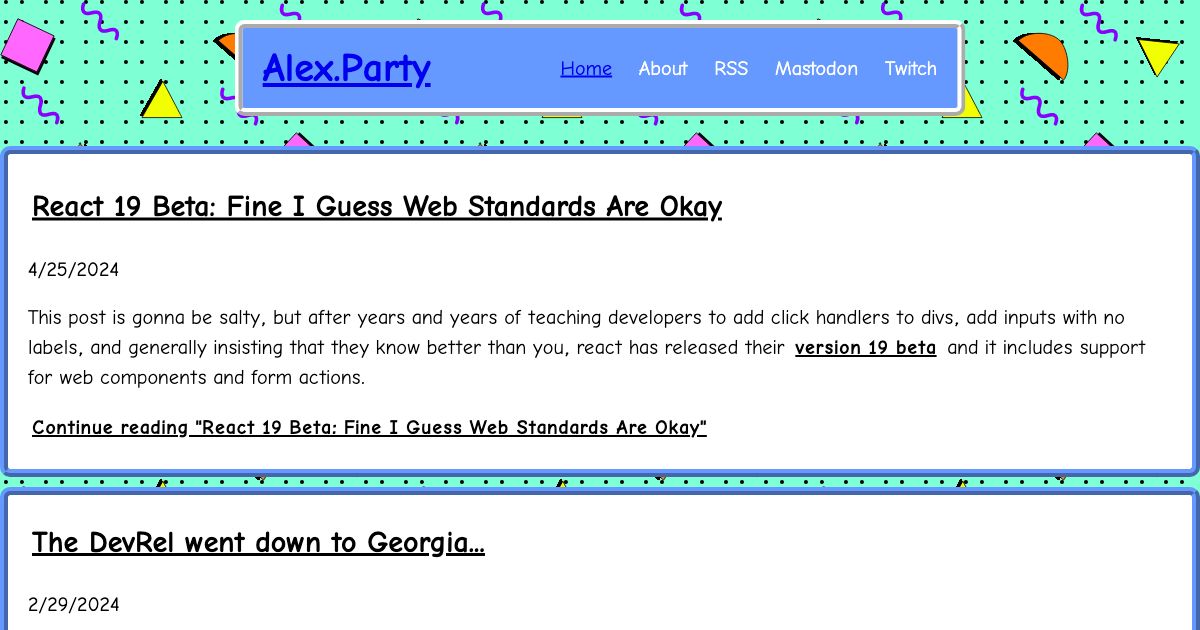 Screenshot of web page.