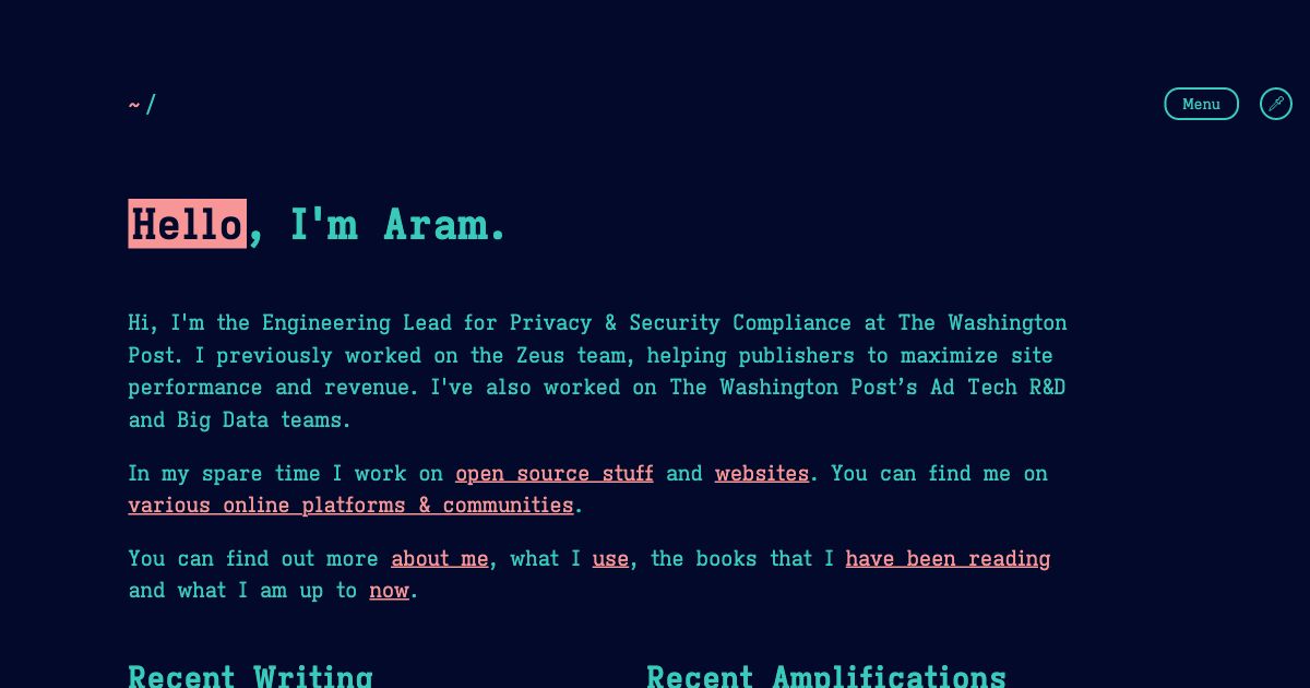 Screenshot of web page.