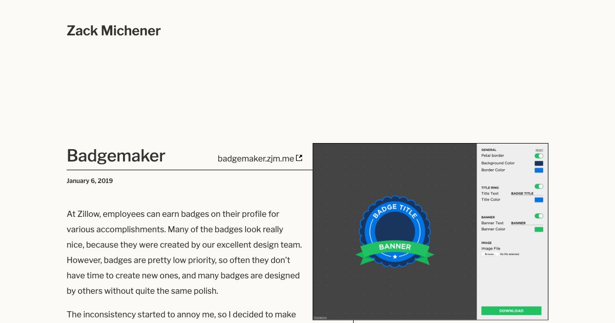 Screenshot of web page.