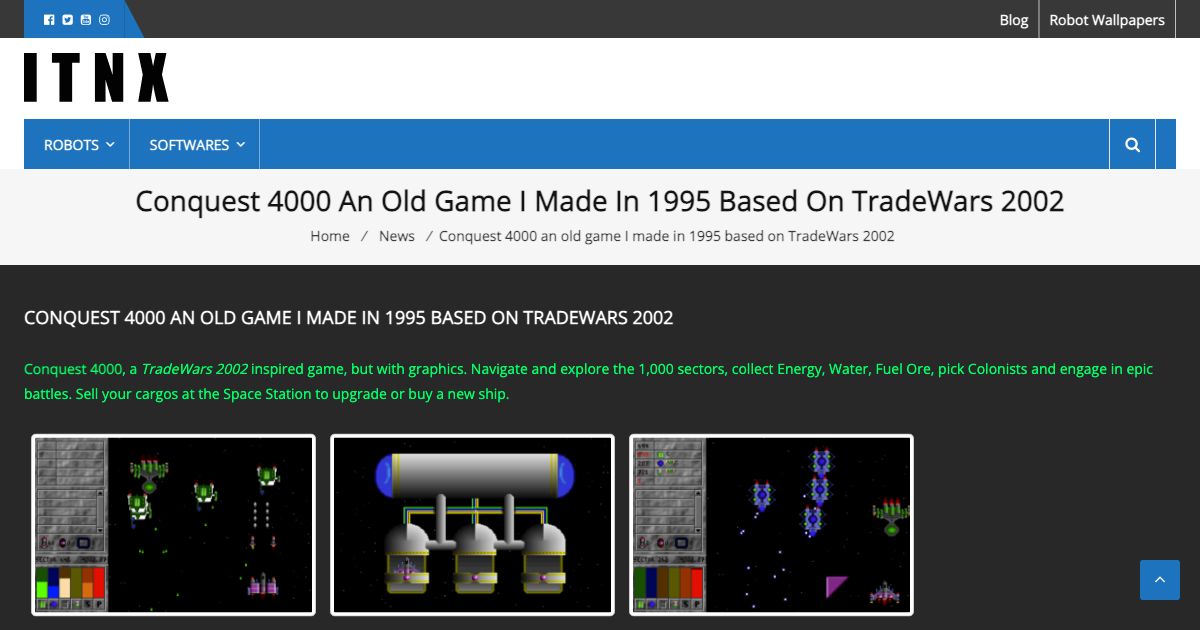 Screenshot of web page.