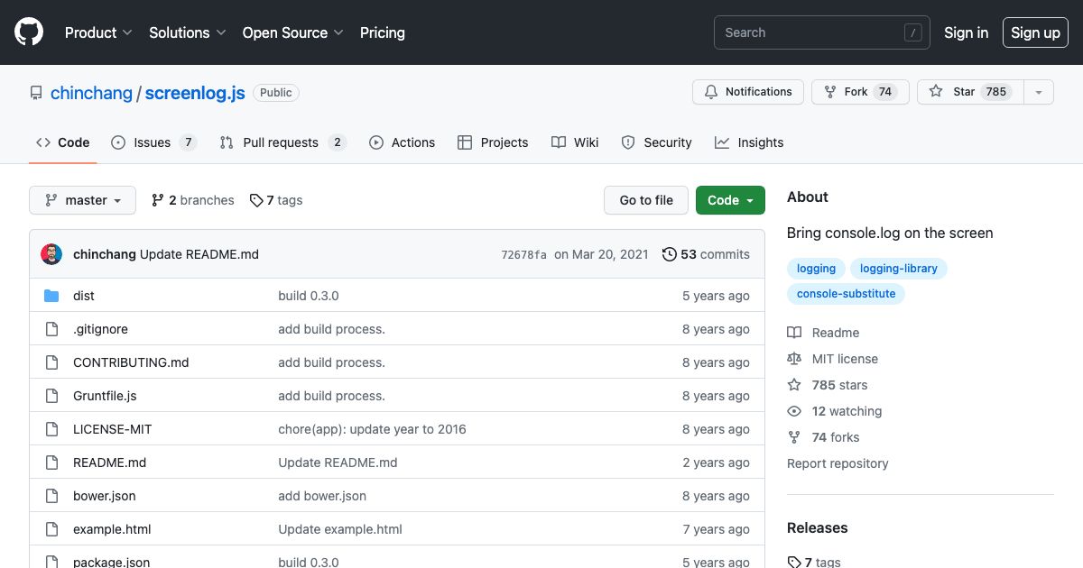 Screenshot of web page.