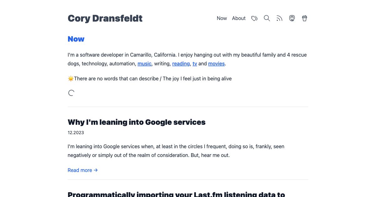 Screenshot of web page.
