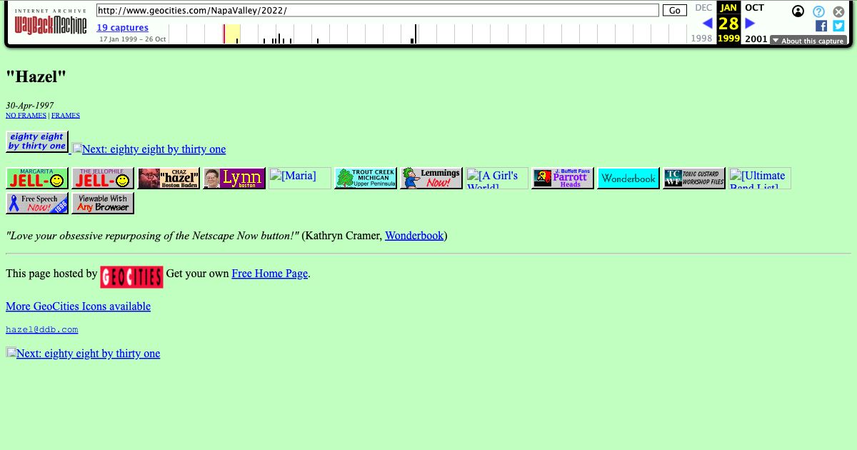 Screenshot of web page.