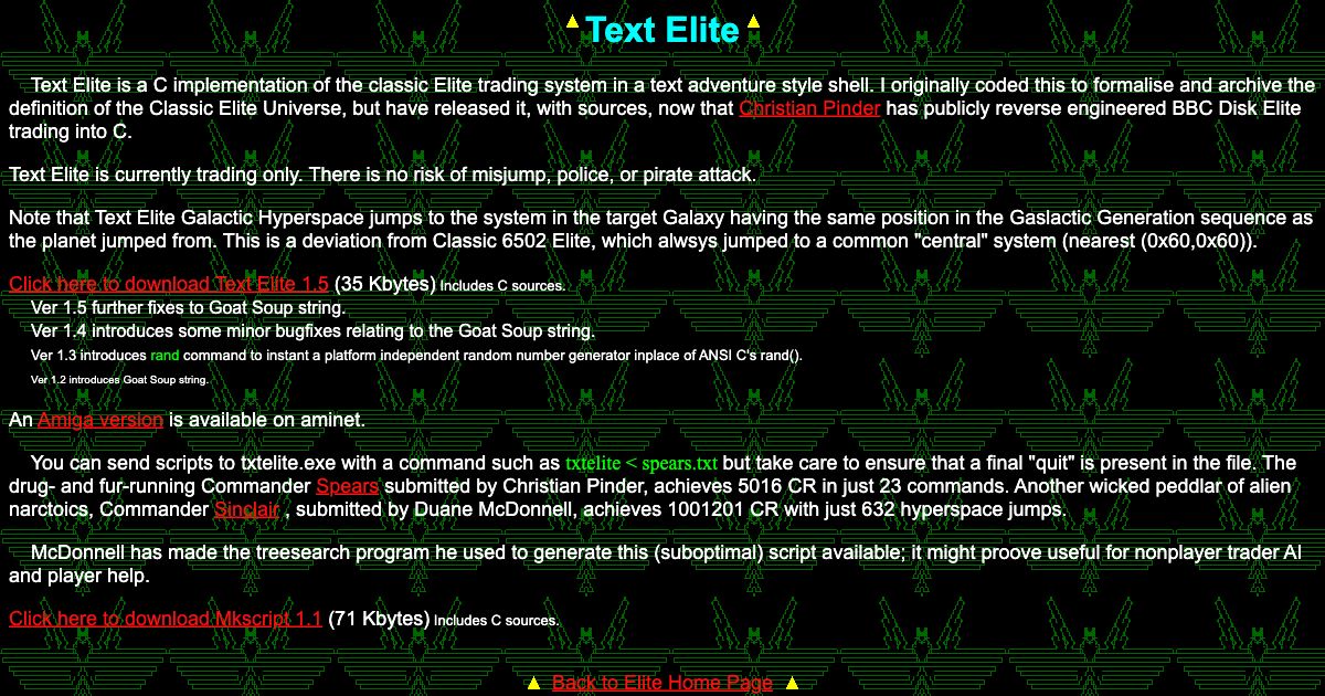 Screenshot of web page.