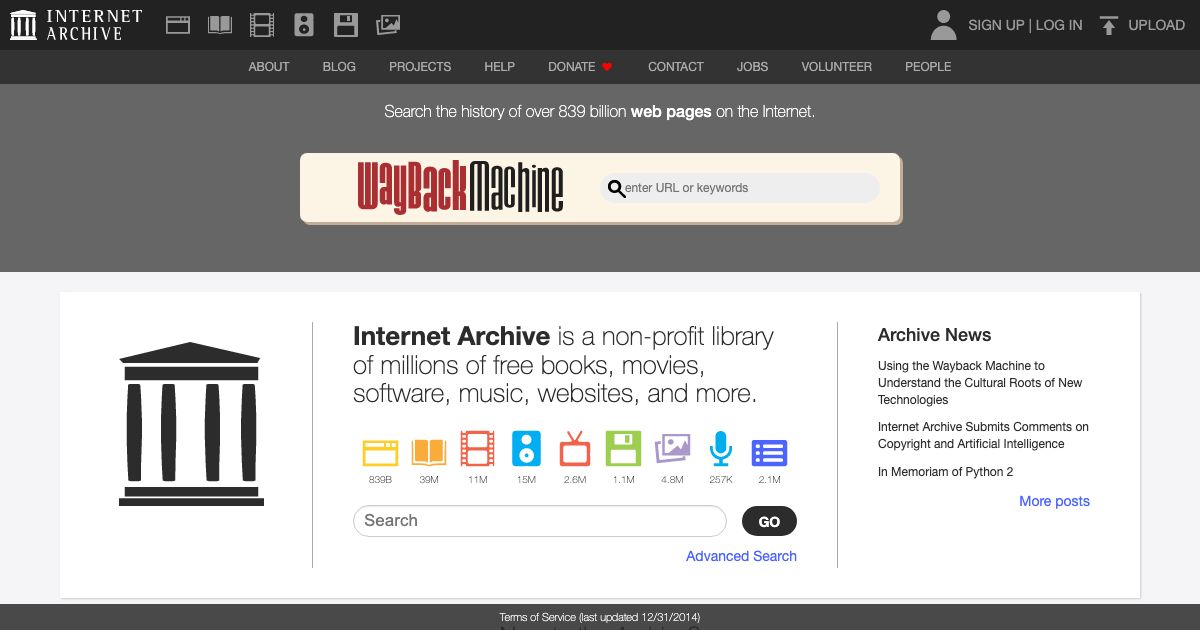 Screenshot of web page.