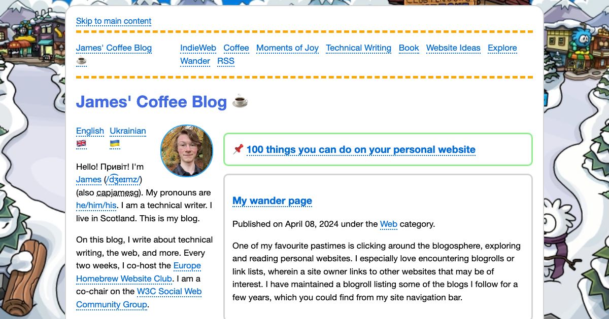 Screenshot of web page.