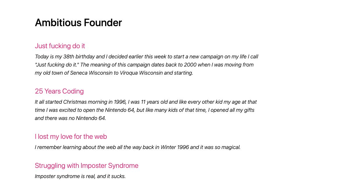 Screenshot of web page.