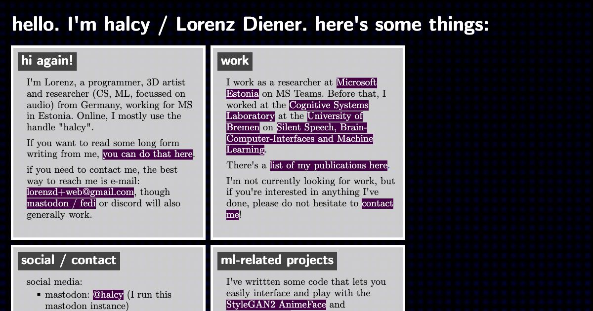 Screenshot of web page.