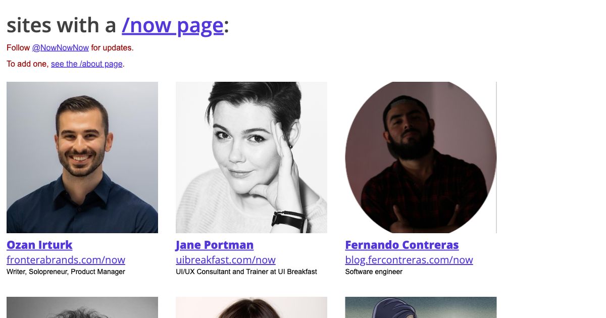 Screenshot of web page.