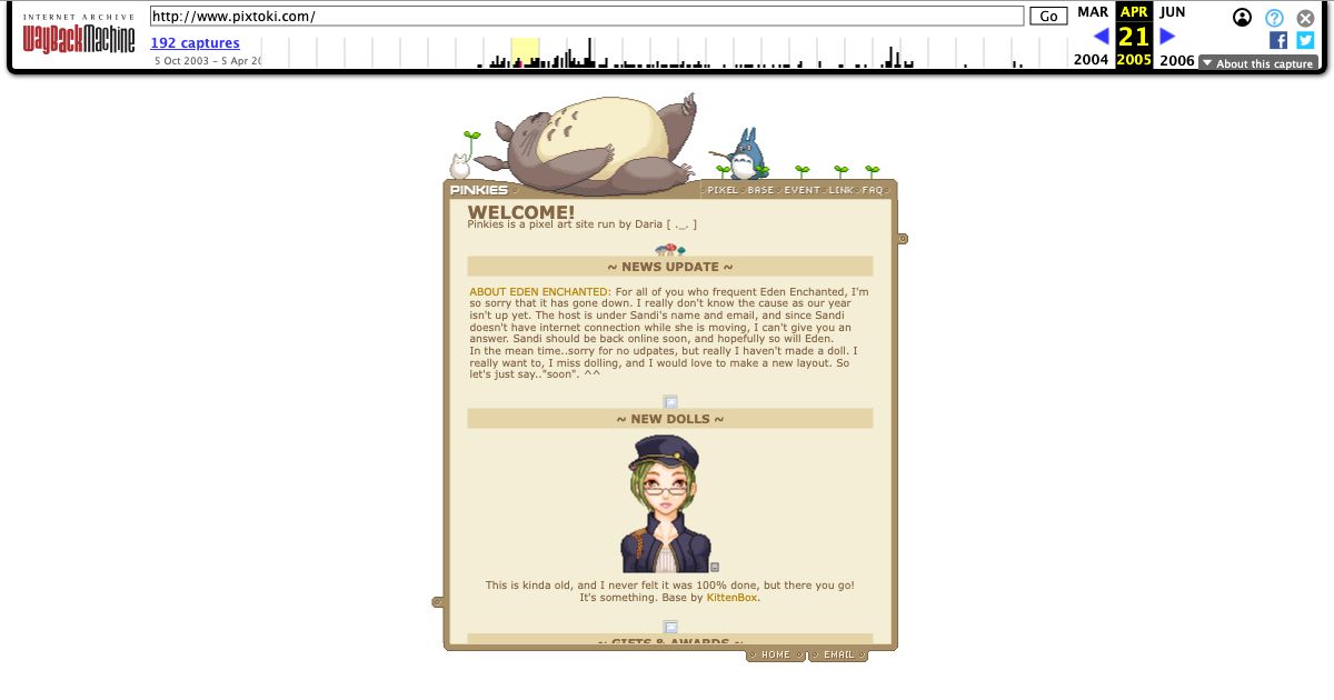Screenshot of web page.