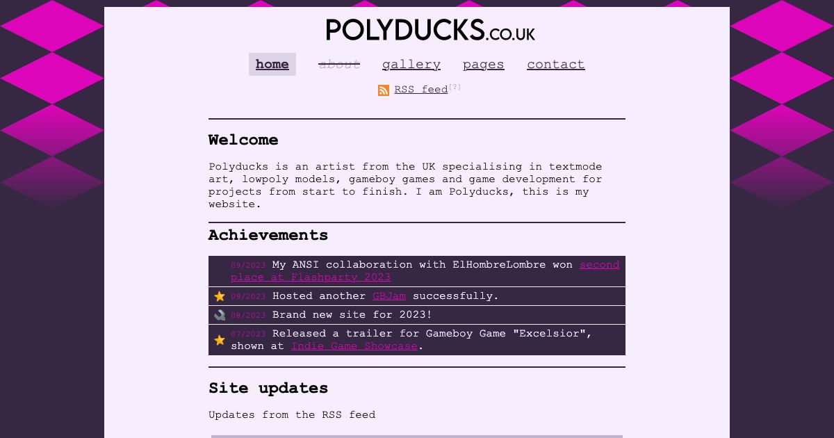 Screenshot of web page.