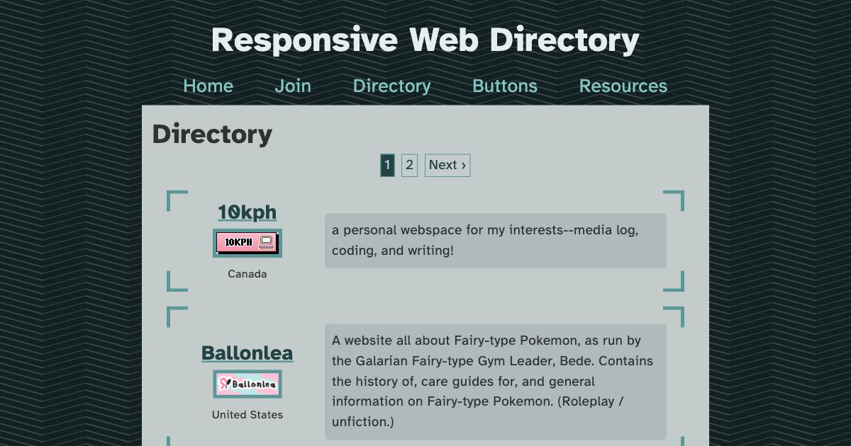 Screenshot of web page.