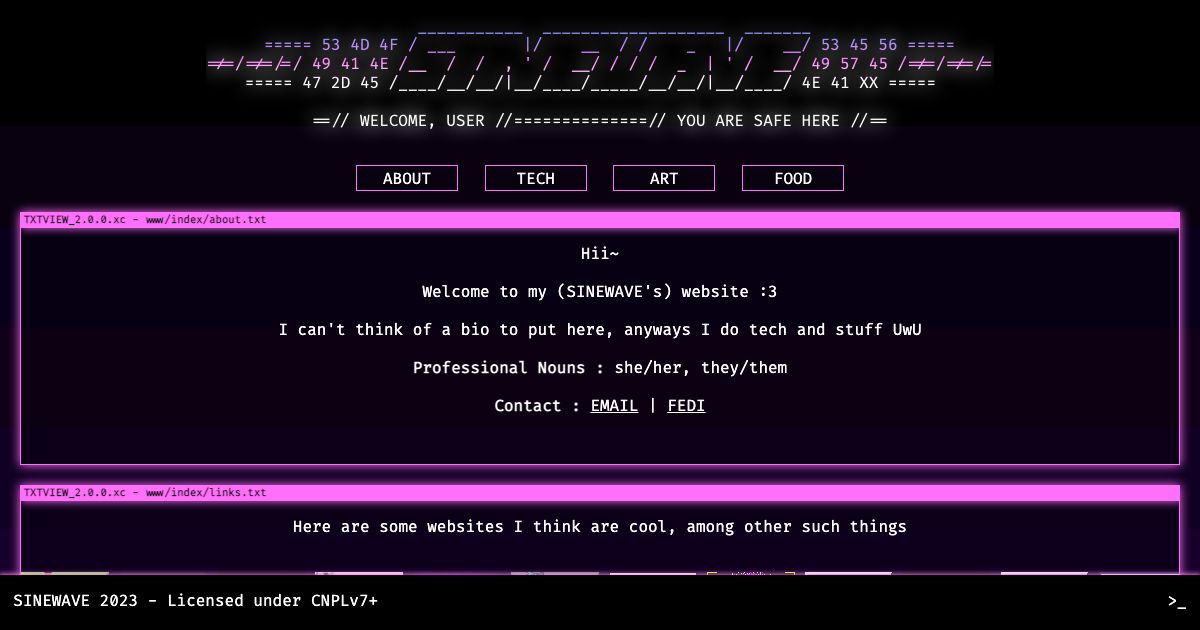 Screenshot of web page.