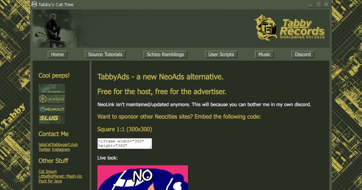 Screenshot of web page.
