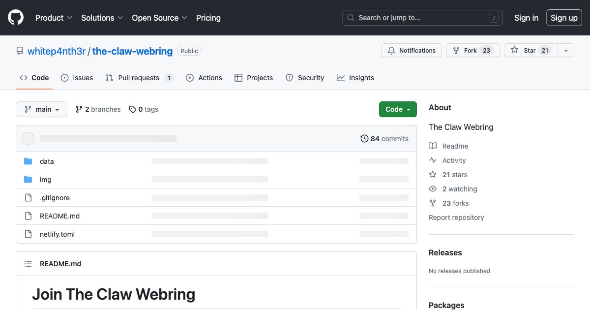 Screenshot of web page.