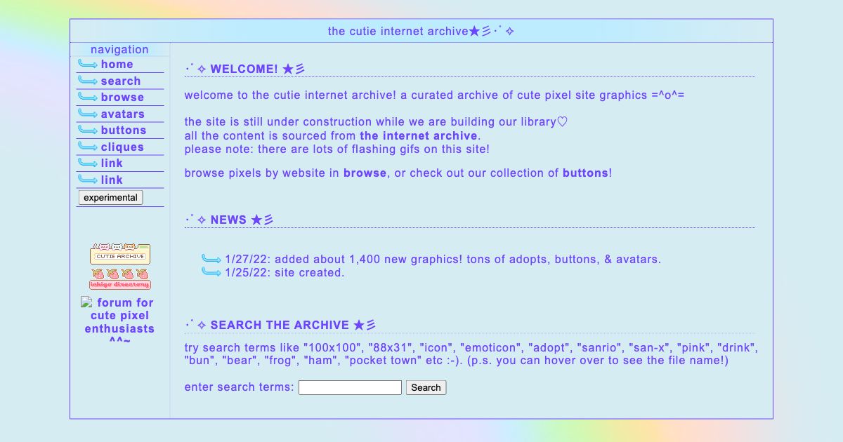 Screenshot of web page.