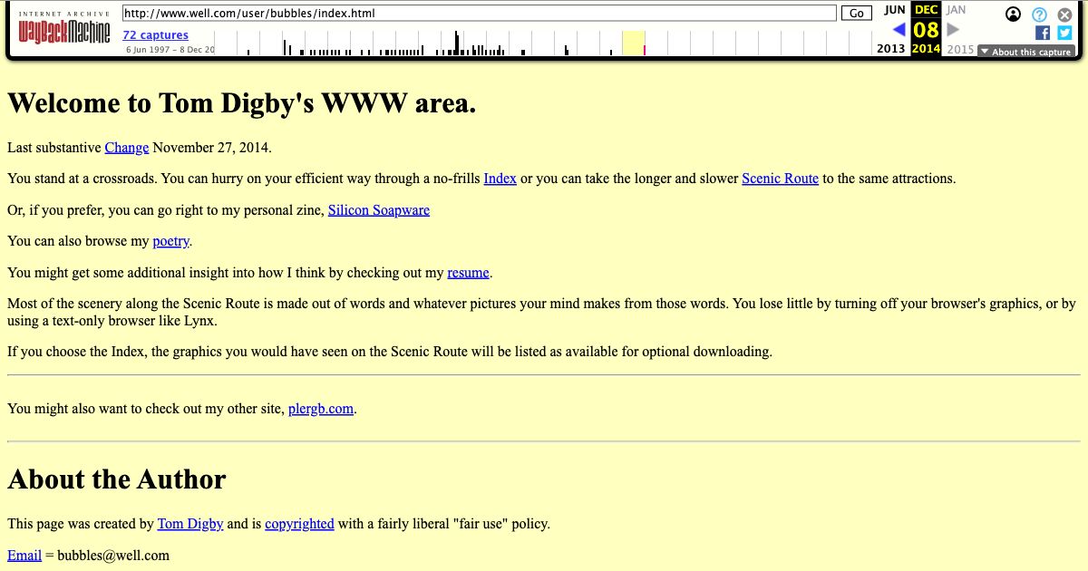 Screenshot of web page.