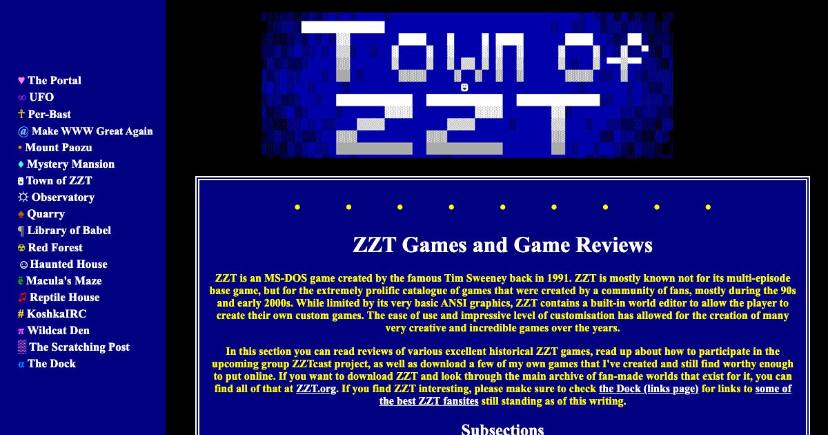 Screenshot of web page.