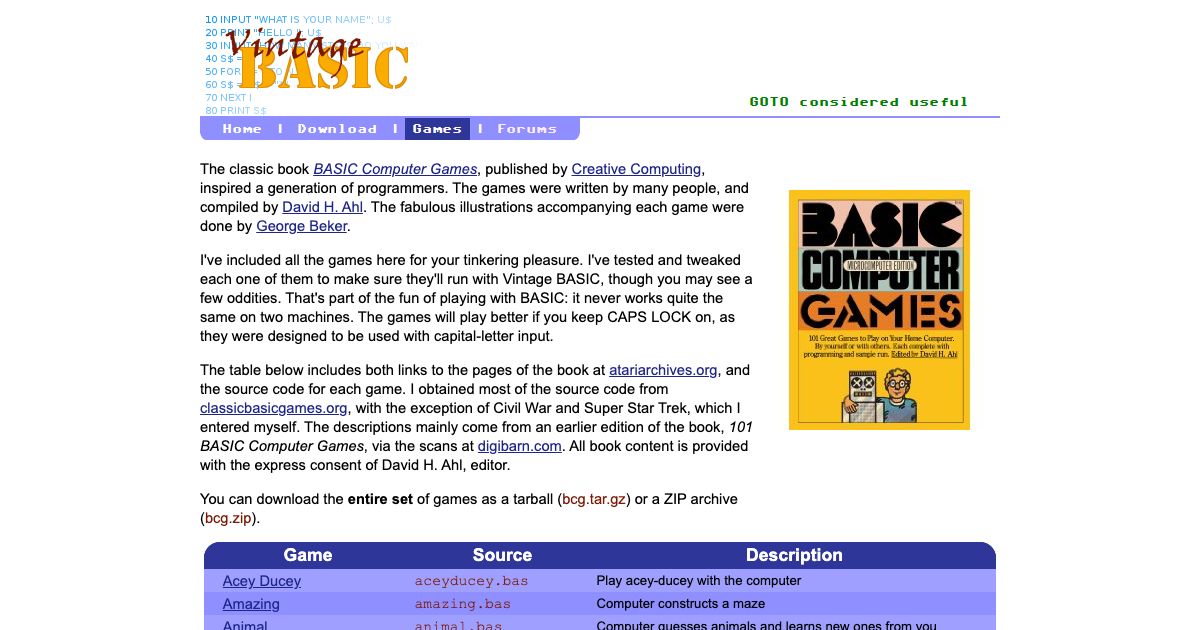 Screenshot of web page.