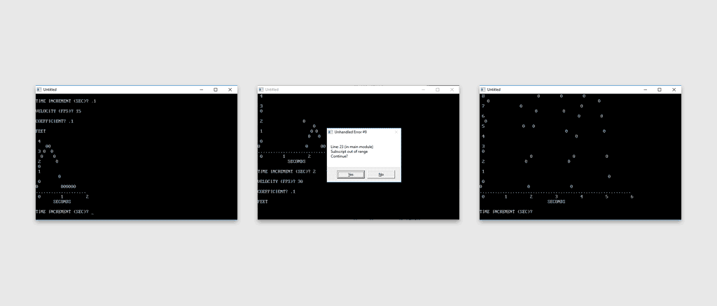 Windows alert window for an unhandled error